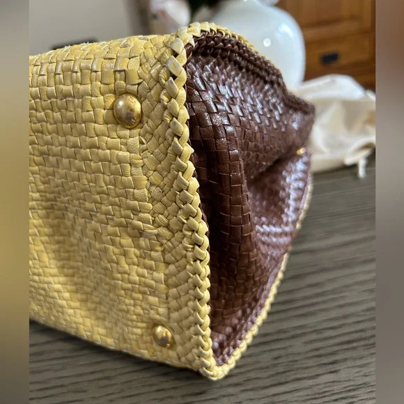 Prada Madras Woven and Leather Tote Bag - Picture 8 of 16